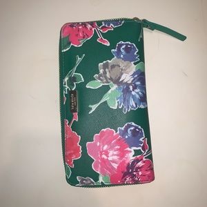 Kate Spade green floral wallet